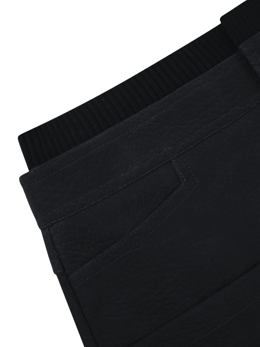 'SIENNA' FAUX LEATHER CARGO MINI SKIRT BLACK