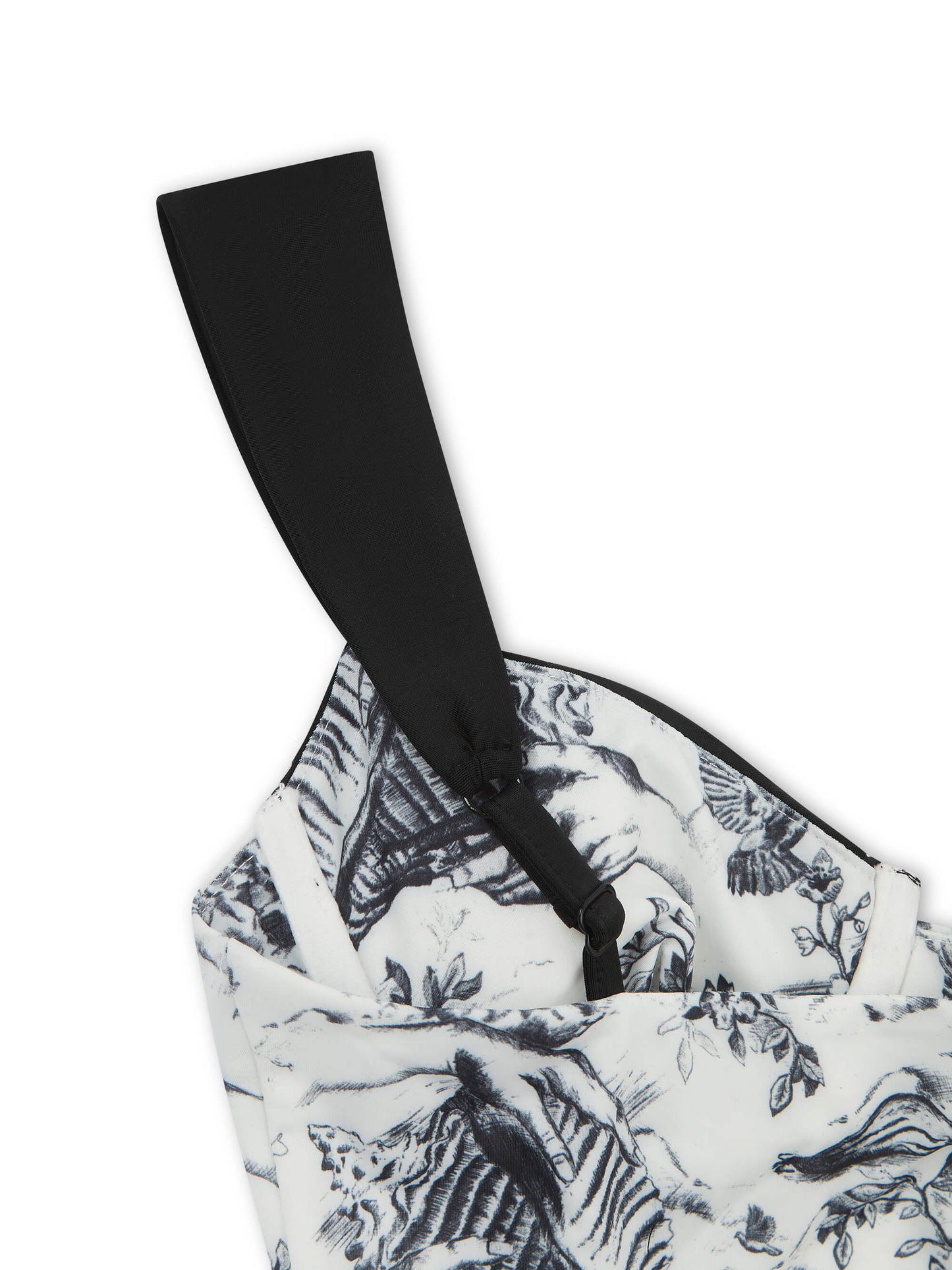 SIGNATURE SILHOUETTE TOILE BUSTIER SWIMSUIT WHITE MULTI