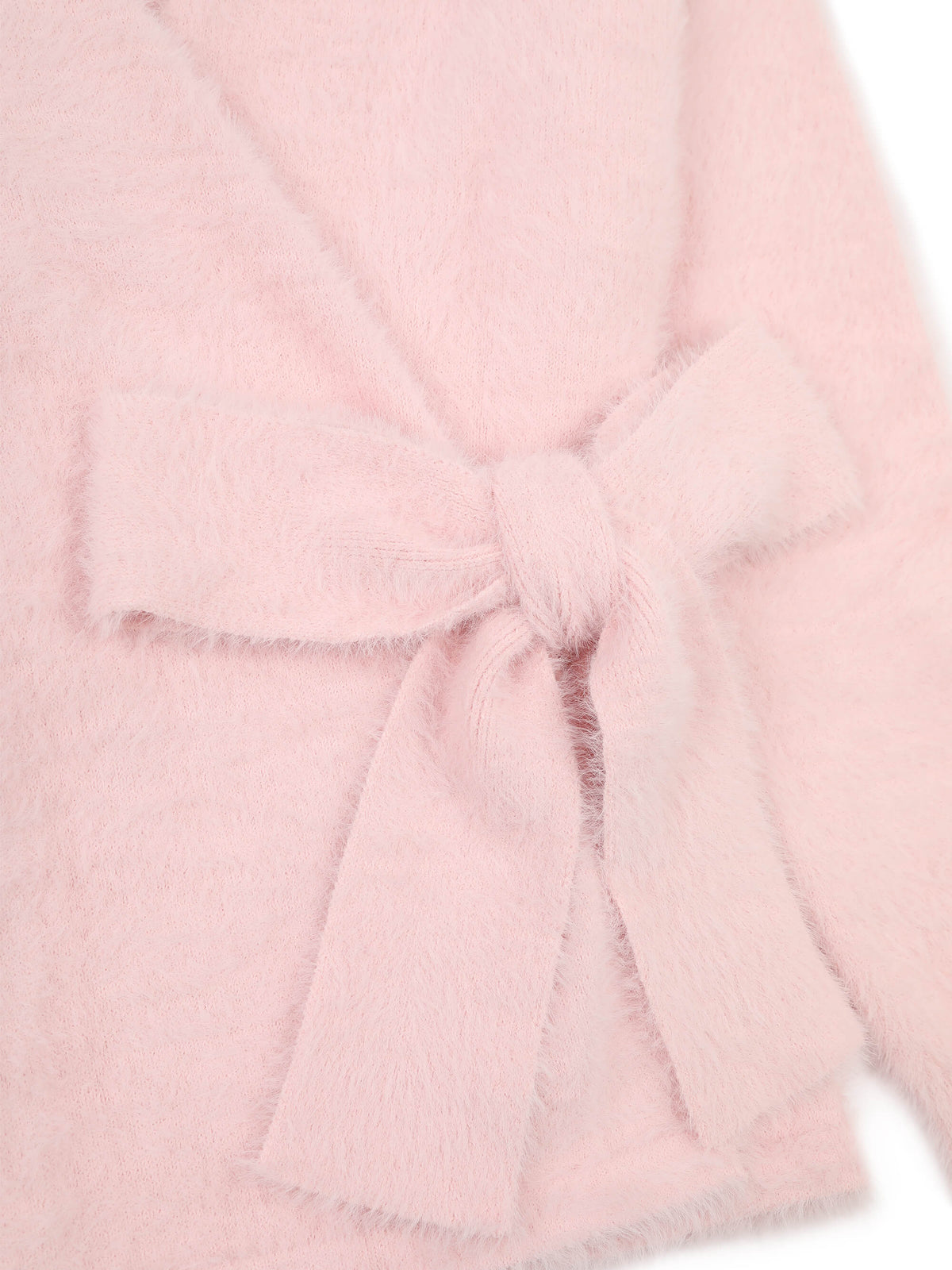 ‘POESY’ EYELASH KNITTED BALLERINA WRAP CARDIGAN PINK