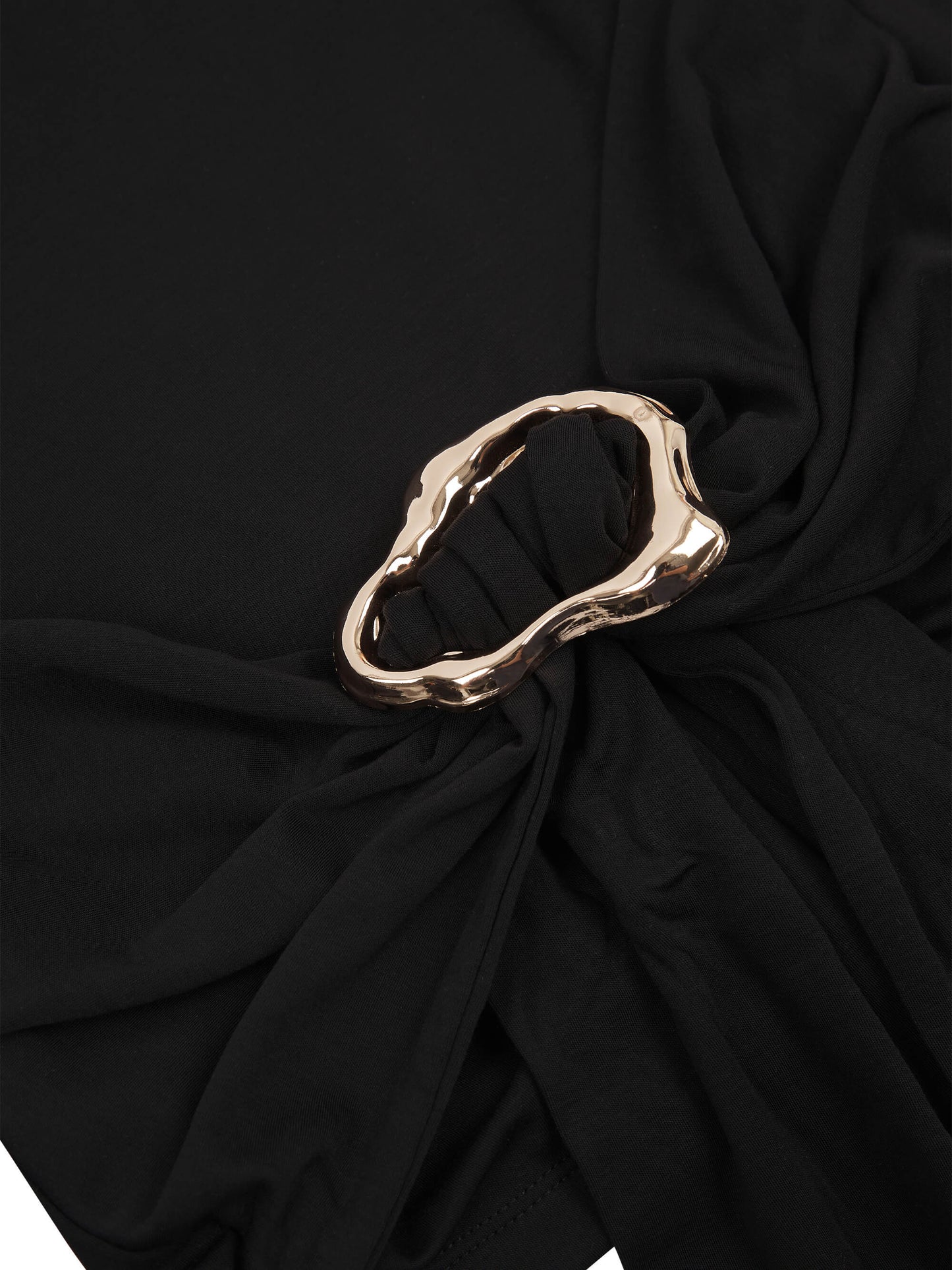 'DEAR JOHN' LONG SLEEVE DRAPE TIE TOP BLACK