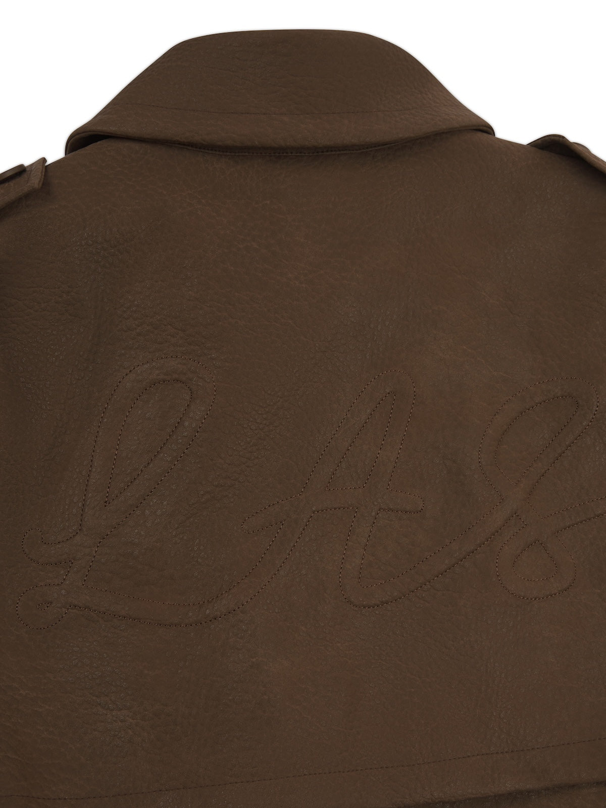 'VERSAILLES' LIMITED EDITION FAUX LEATHER SIGNATURE BELTED TRENCH COAT BROWN