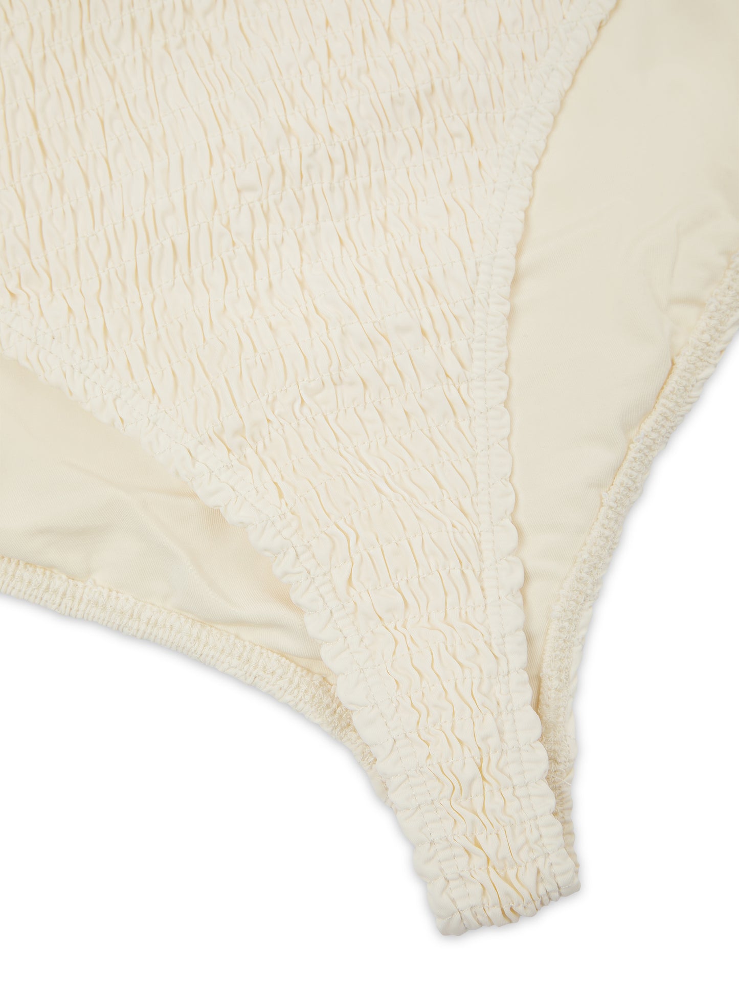 'STELLA' HIGH WAIST SHIRRED BIKINI BRIEF CREAM