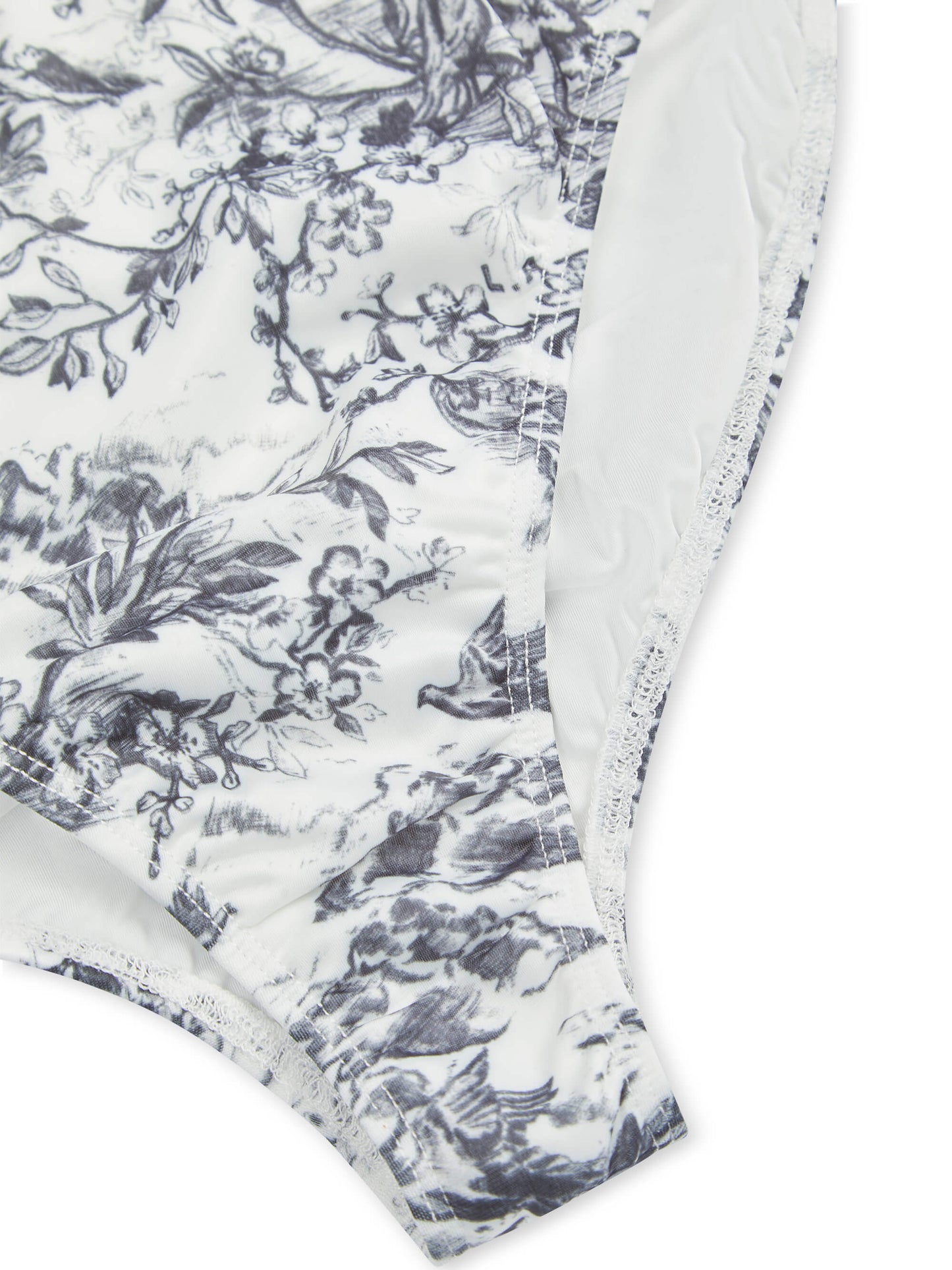 SELENE' HIGH WAIST DEEP WAISTBAND BIKINI BRIEF TOILE WHITE MULTI