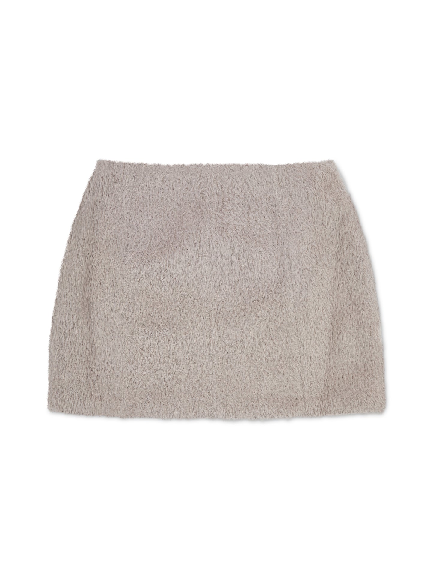 'LORIE' TEXTURED WOOL BLEND MINI SKIRT IN MINK