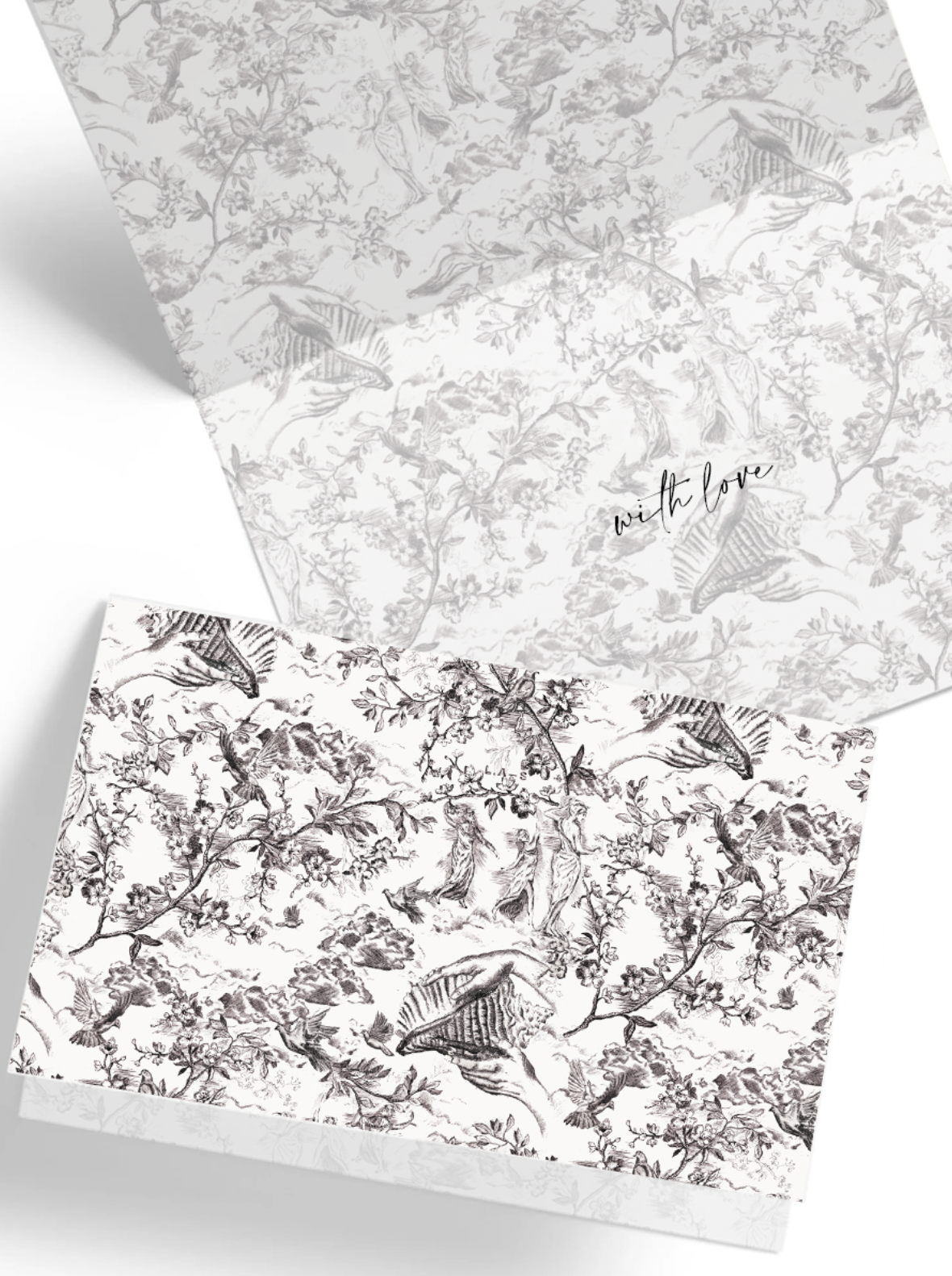 5 SIGNATURE TOILE GIFT WRAP SHEETS & 5 CARDS