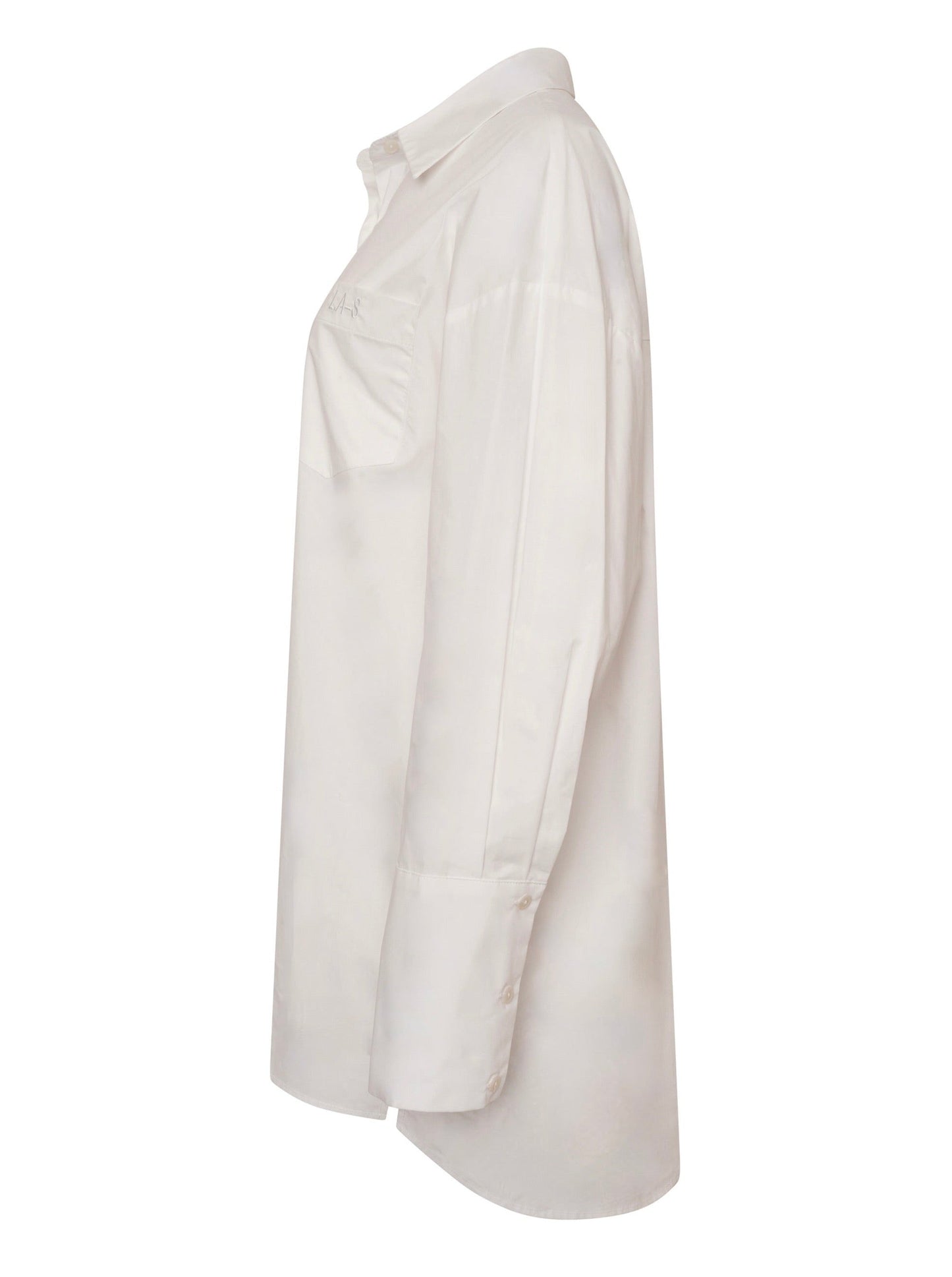 'BOSTON' COTTON OVERSIZED LONGLINE SHIRT WITH EMBROIDERY