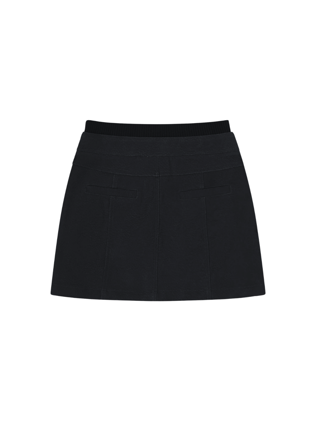 'SIENNA' FAUX LEATHER CARGO MINI SKIRT BLACK