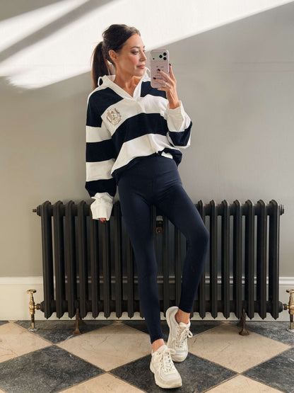 'CONNECTICUT' HIGH WAISTED ATHLEISURE LEGGINGS NAVY