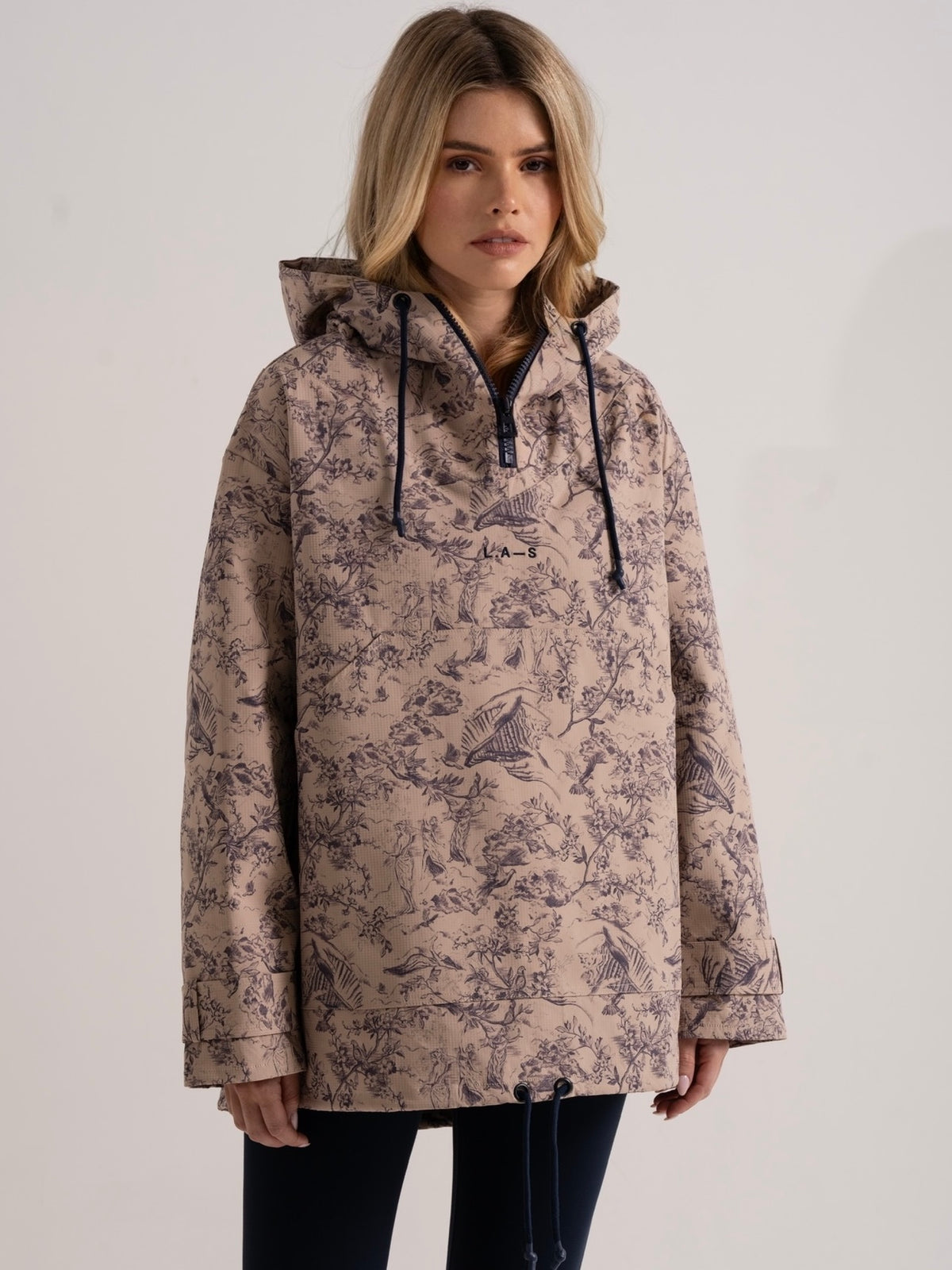 'VERMONT' OVERSIZED SIGNATURE PRINTED HOODED ANORAK