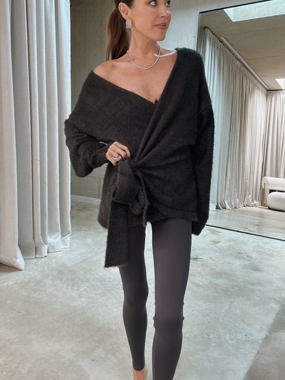 'CONNECTICUT' HIGH WAISTED ATHLEISURE LEGGINGS SLATE GREY