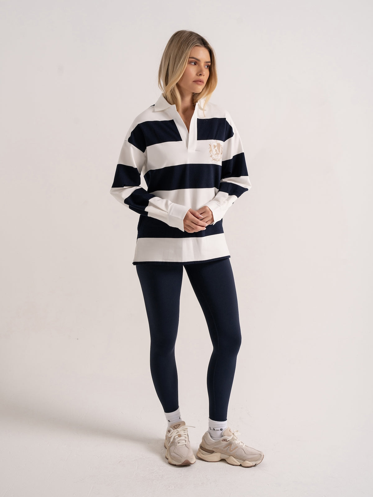 'CONNECTICUT' HIGH WAISTED ATHLEISURE LEGGINGS NAVY