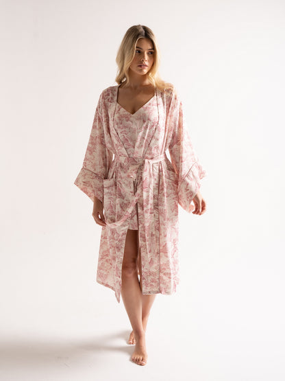 L.A-S SIGNATURE TOILE ROBE ROSE TOILE