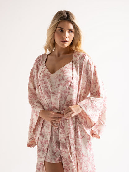 L.A-S SIGNATURE TOILE ROBE ROSE TOILE