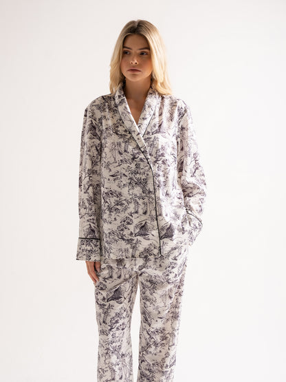 L.A-S SIGNATURE TOILE 5 PIECE NIGHTWEAR GIFT SET WHITE MULTI
