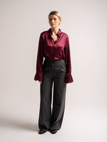 'BEAU' TAILORED WIDE LEG TROUSERS SLATE GREY