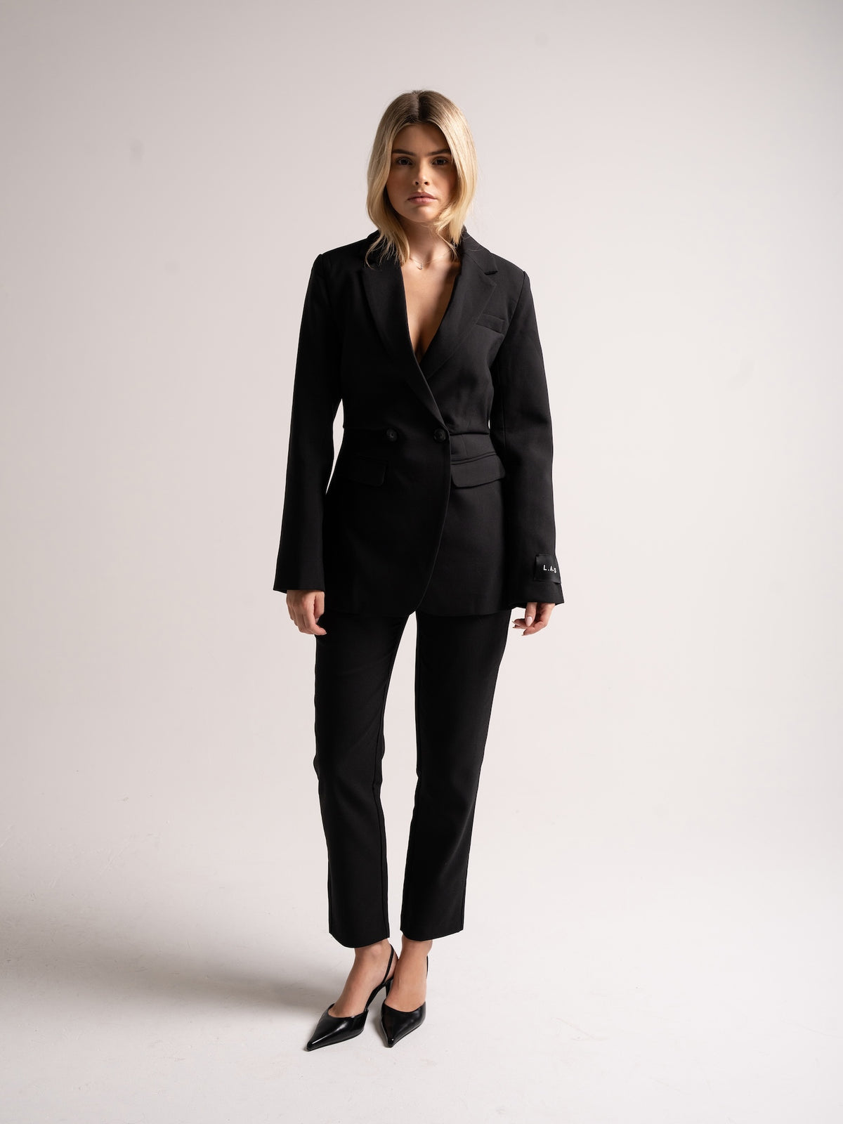 'ASTON' TAILORED CIGARETTE TROUSERS BLACK