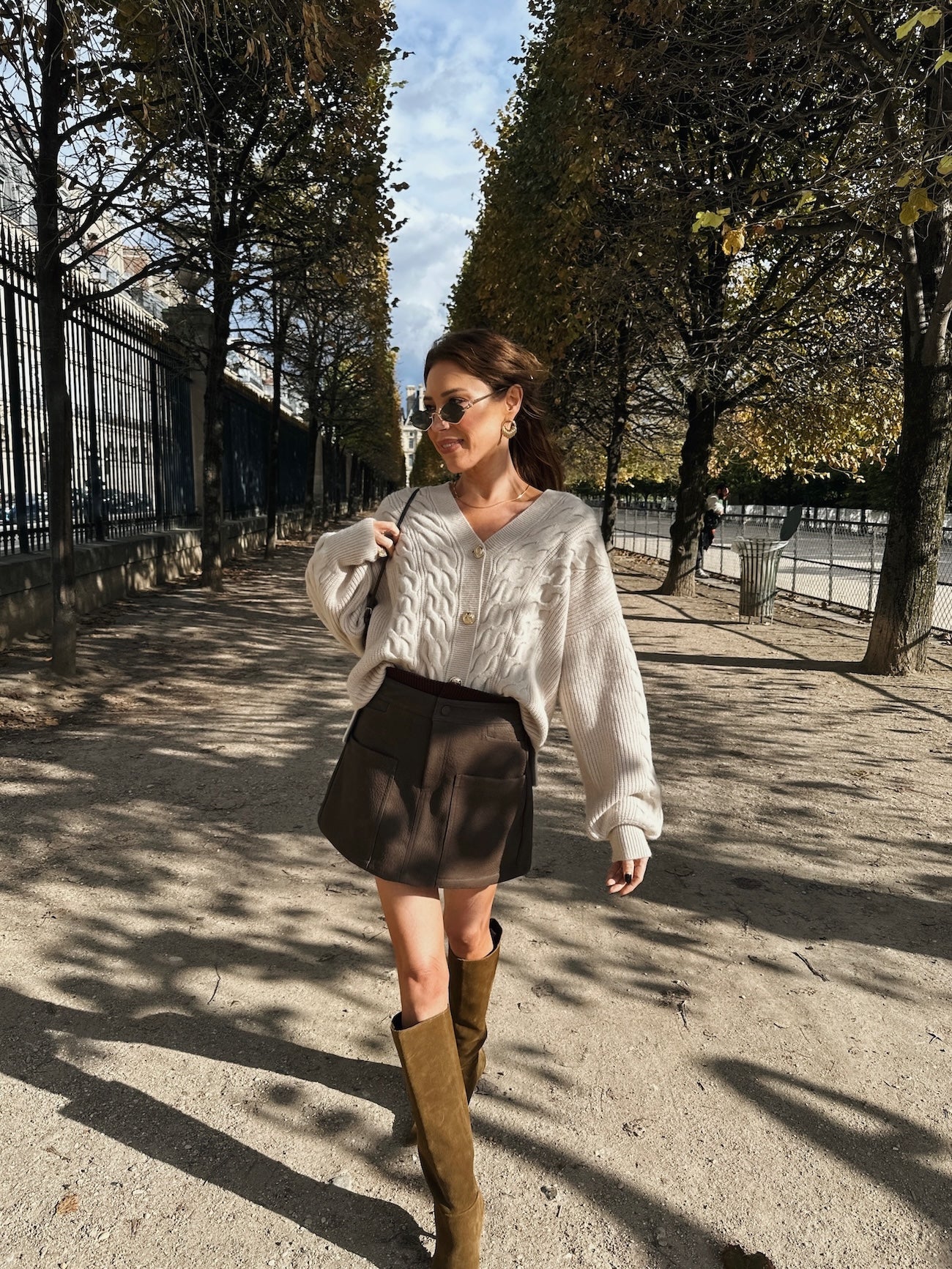 'MAISIE' CABLE KNIT CARDIGAN OAT BEIGE