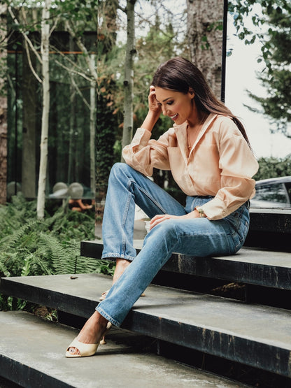 ORGANZA OVERSIZED SHIRT CAMEL