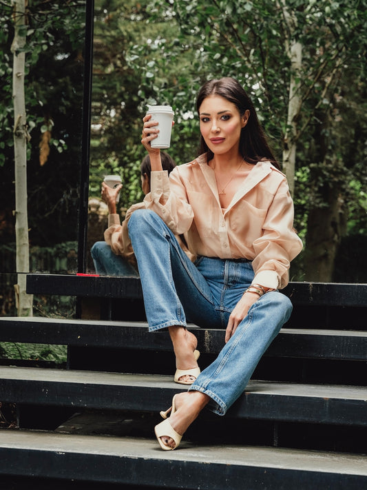 ORGANZA OVERSIZED SHIRT CAMEL
