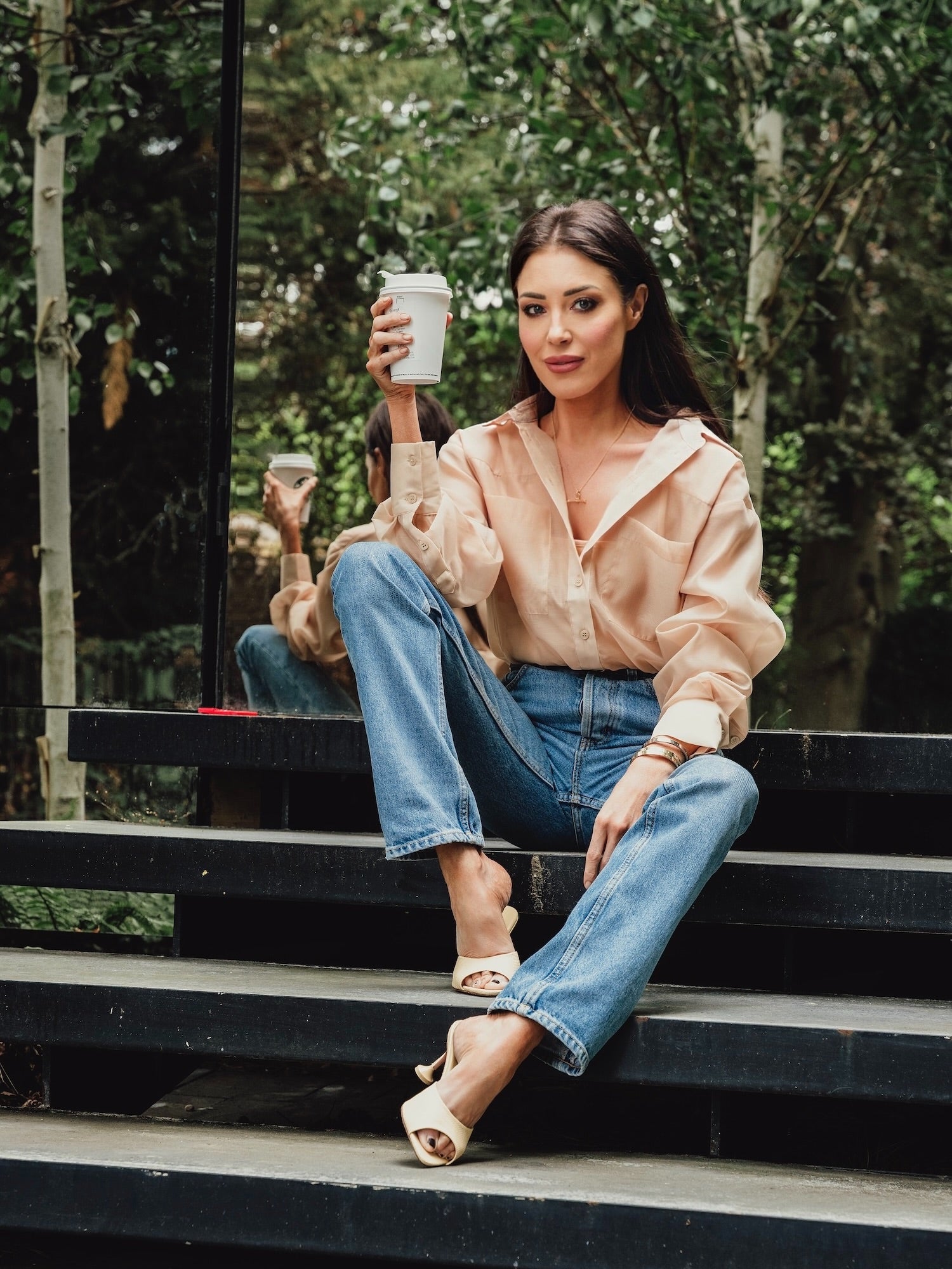 ORGANZA OVERSIZED SHIRT CAMEL