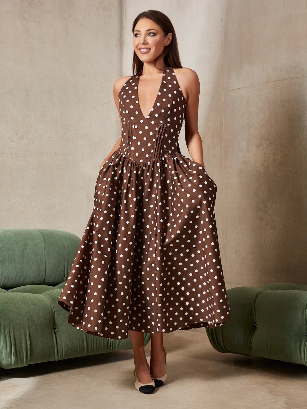 pretty woman brown polka dot dress Kate Middleton's New Outfit Is Giving '90s Julia Roberts LTS Tall Women's Chocolate Brown