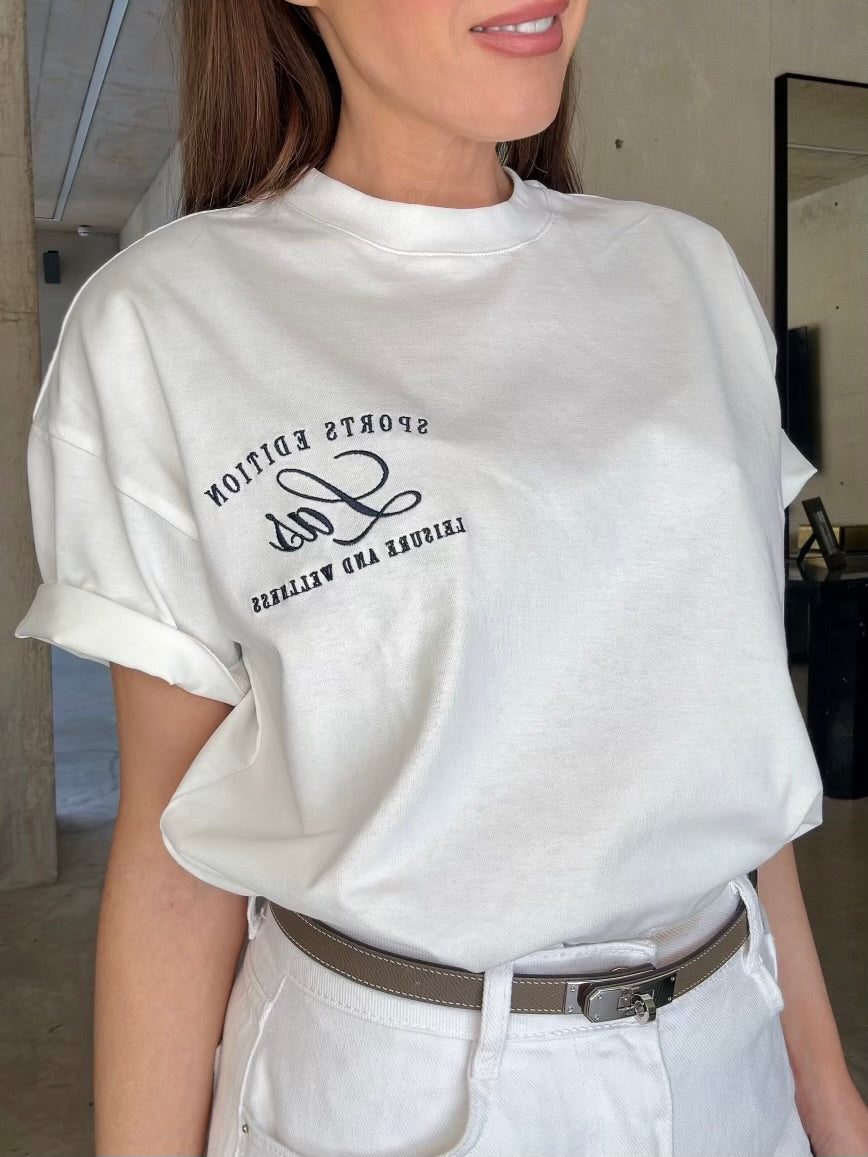 L.A-S VARSITY OVERSIZED T-SHIRT WHITE