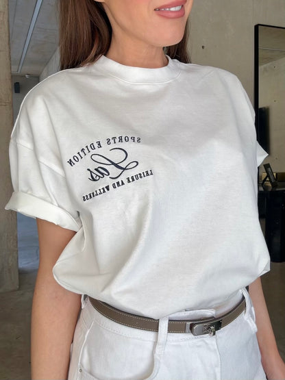 L.A-S VARSITY OVERSIZED T-SHIRT WHITE