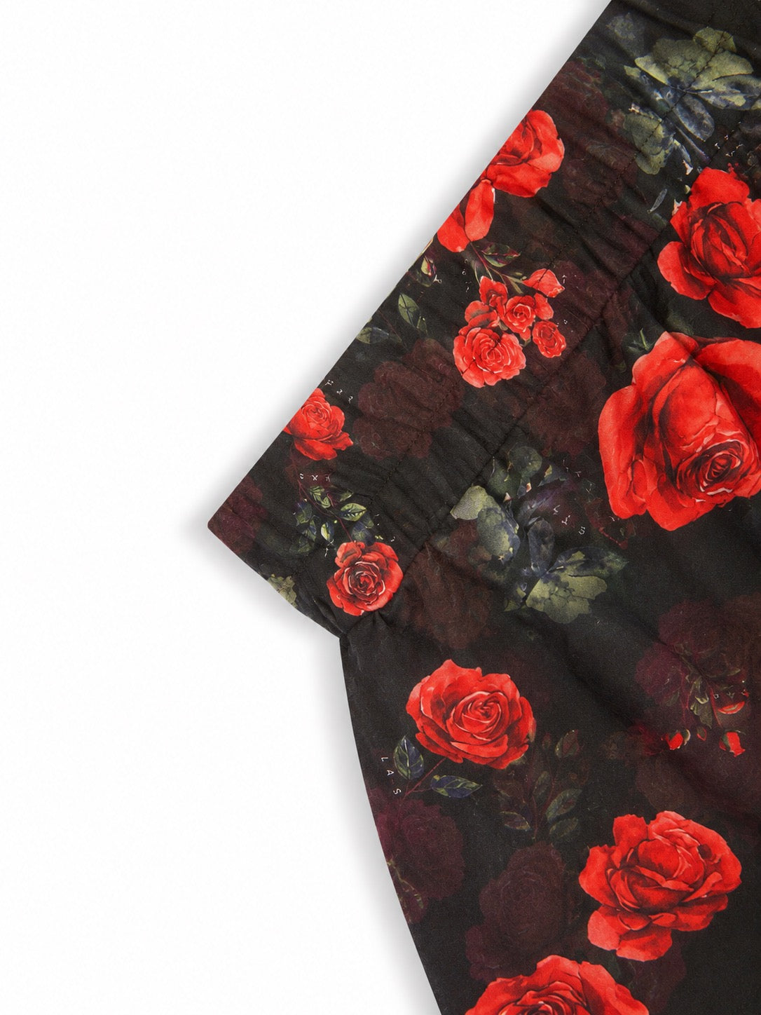'I HEART NYC' ROSE PRINT TIERED RUFFLE SKORT BLACK