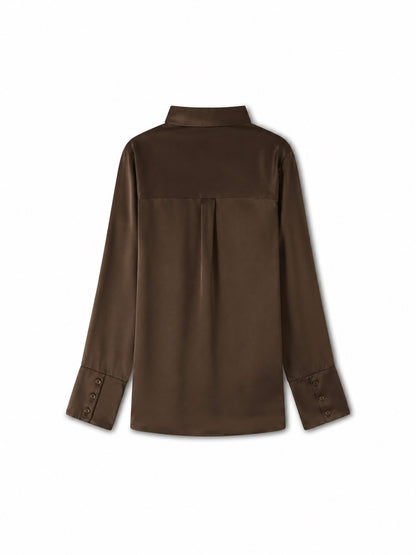 ‘LADY’ PERFECT FIT FLUID BLOUSE BROWN