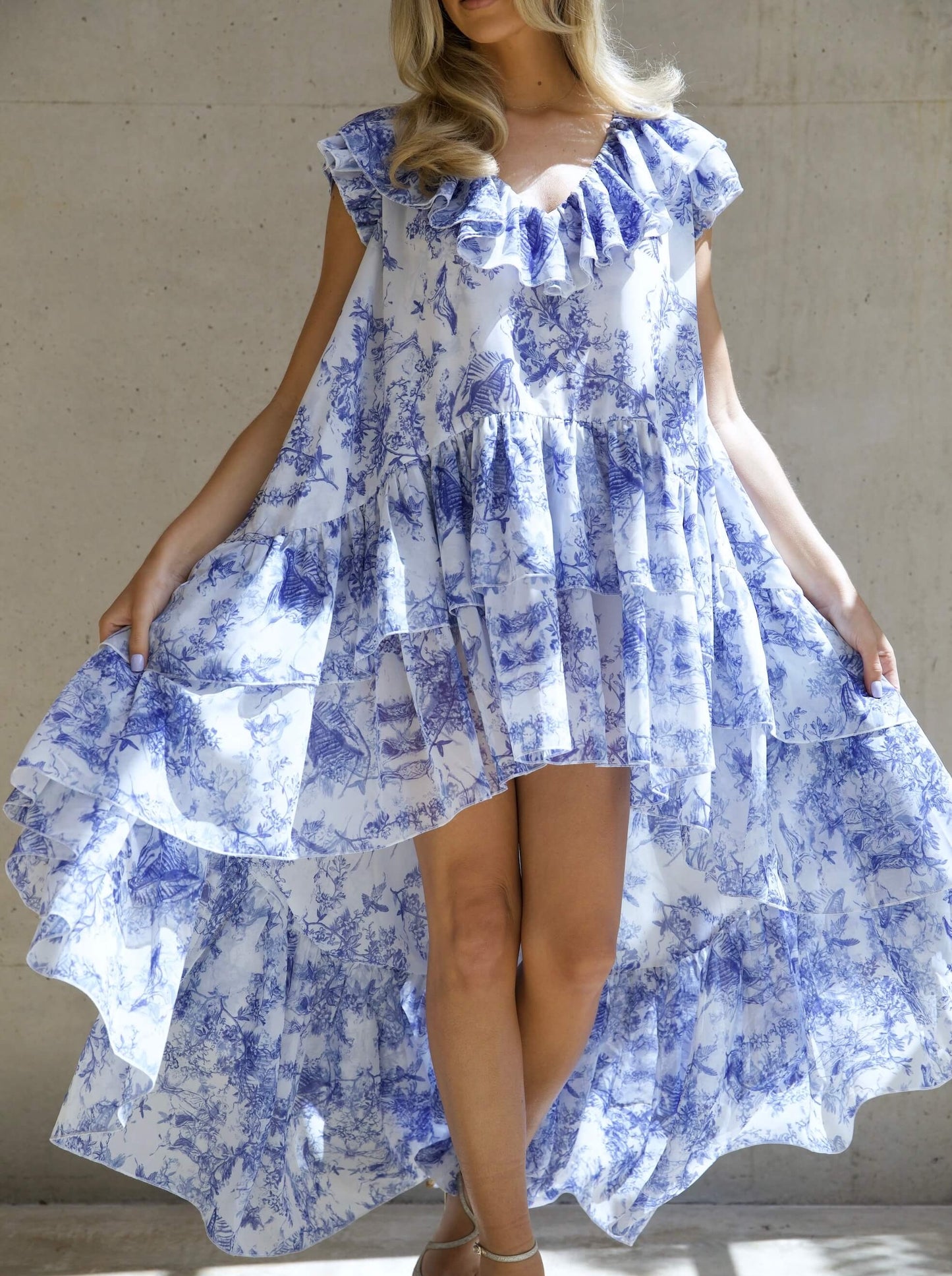 'APHRODITE' HIGH LOW HEM VOLUME DRESS TOILE