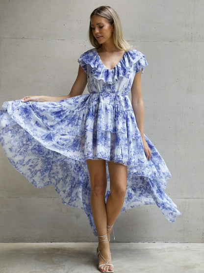 'APHRODITE' HIGH LOW HEM VOLUME DRESS TOILE