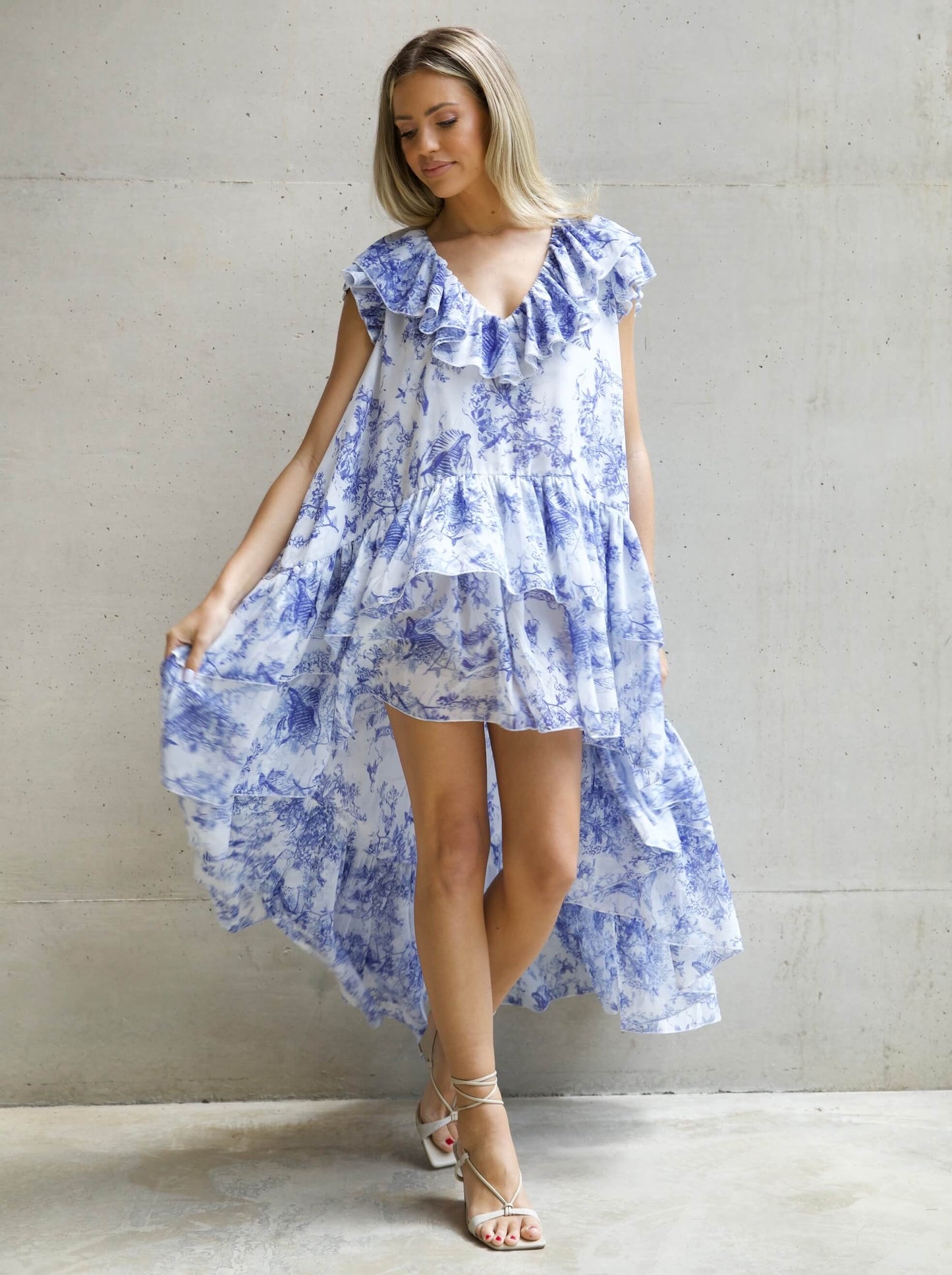 'APHRODITE' HIGH LOW HEM VOLUME DRESS TOILE
