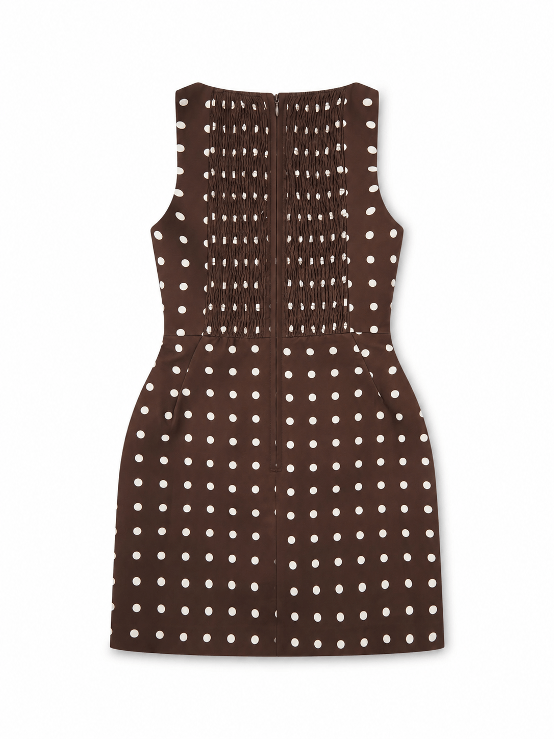 *COMING SOON* POLKA DOT BUTTON HOURGLASS MICRO MINI DRESS BROWN