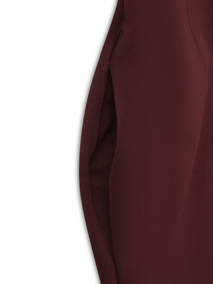 'SERAFINA' EXAGGERATED SQUARE BANDEAU BOW DETAIL MINI DRESS BURGUNDY