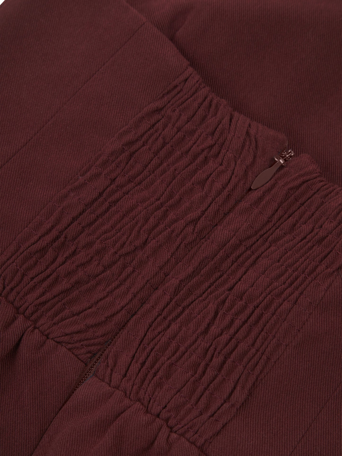 'SERAFINA' EXAGGERATED SQUARE BANDEAU BOW DETAIL MINI DRESS BURGUNDY