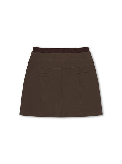 'SIENNA' FAUX LEATHER CARGO MINI SKIRT