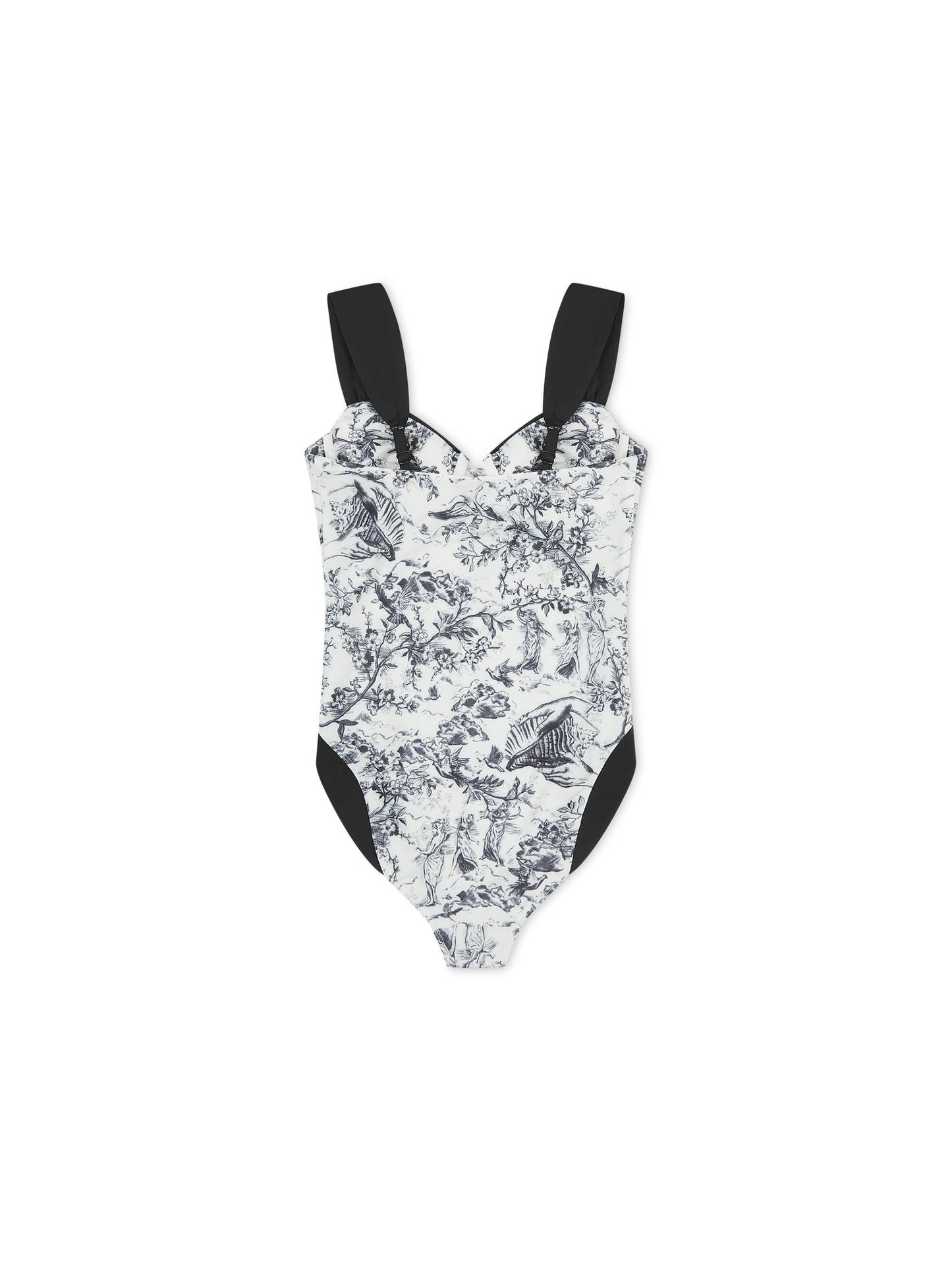 SIGNATURE SILHOUETTE TOILE BUSTIER SWIMSUIT WHITE MULTI
