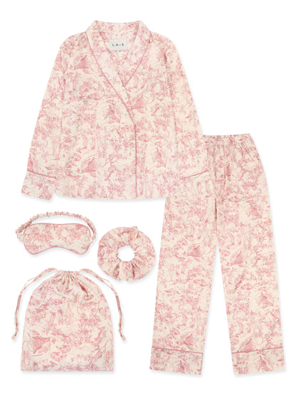 L.A-S SIGNATURE TOILE 5 PIECE NIGHTWEAR GIFT SET ROSE