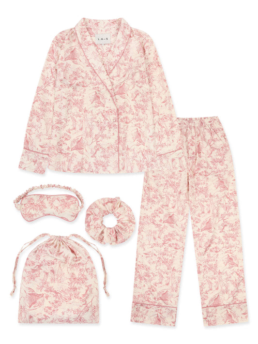 L.A-S SIGNATURE TOILE 5 PIECE NIGHTWEAR GIFT SET ROSE