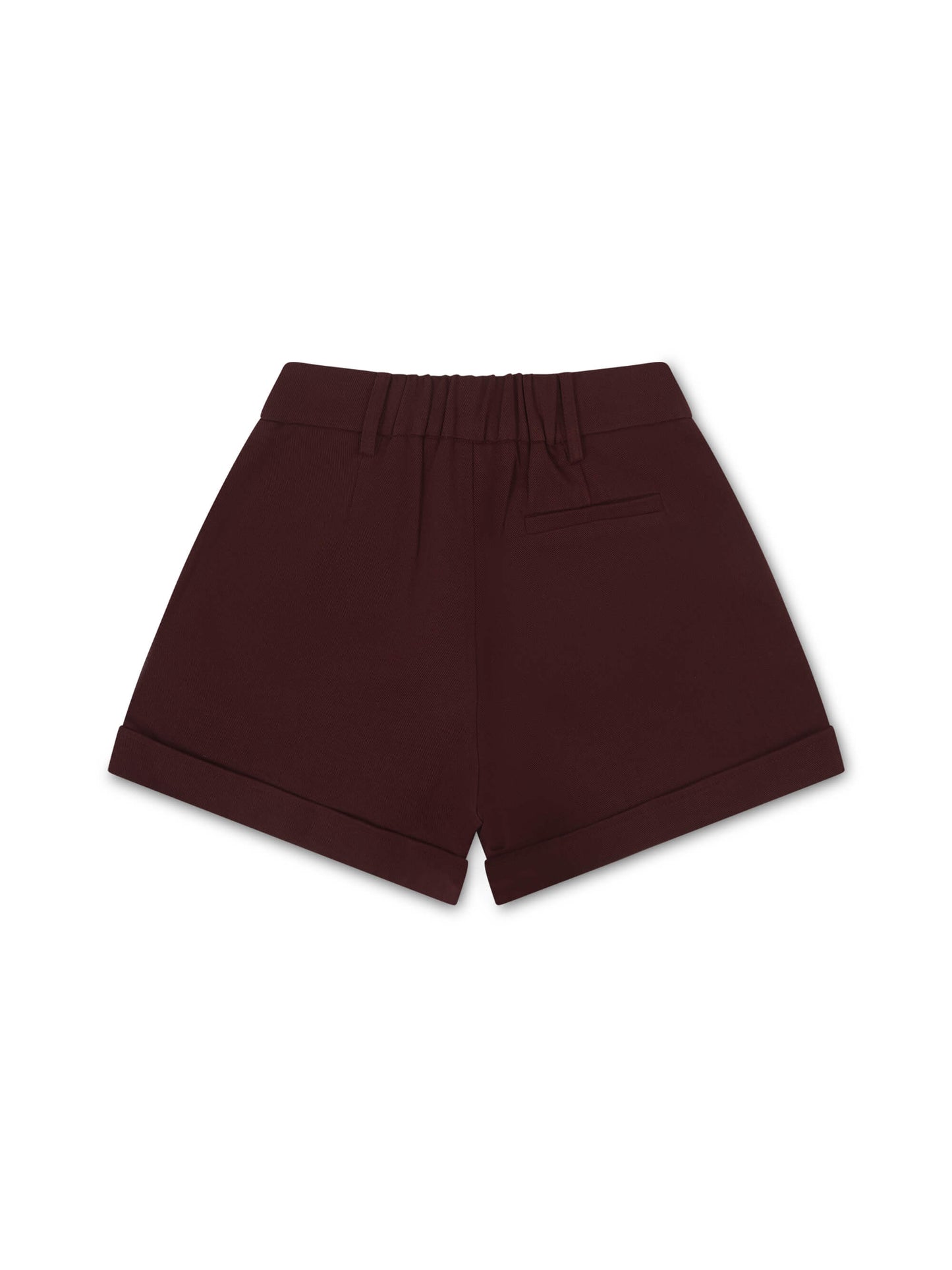 'ASTON' HIGH WAISTED TAILORED CITY SHORT BURGUNDY