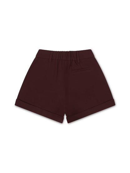 'ASTON' HIGH WAISTED TAILORED CITY SHORT BURGUNDY