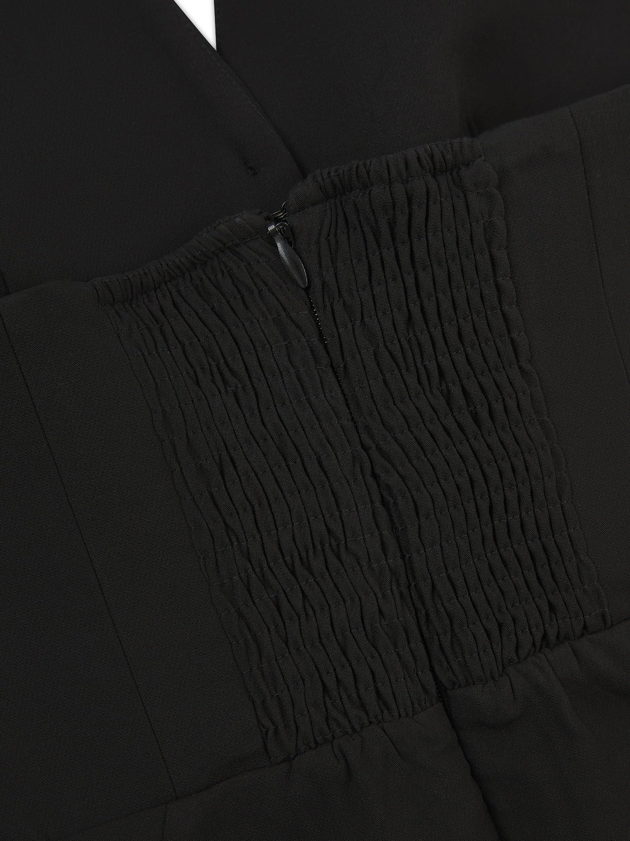 'MARILYN' EXAGGERATED SQUARE BANDEAU BUTTON DETAIL MIDI DRESS BLACK