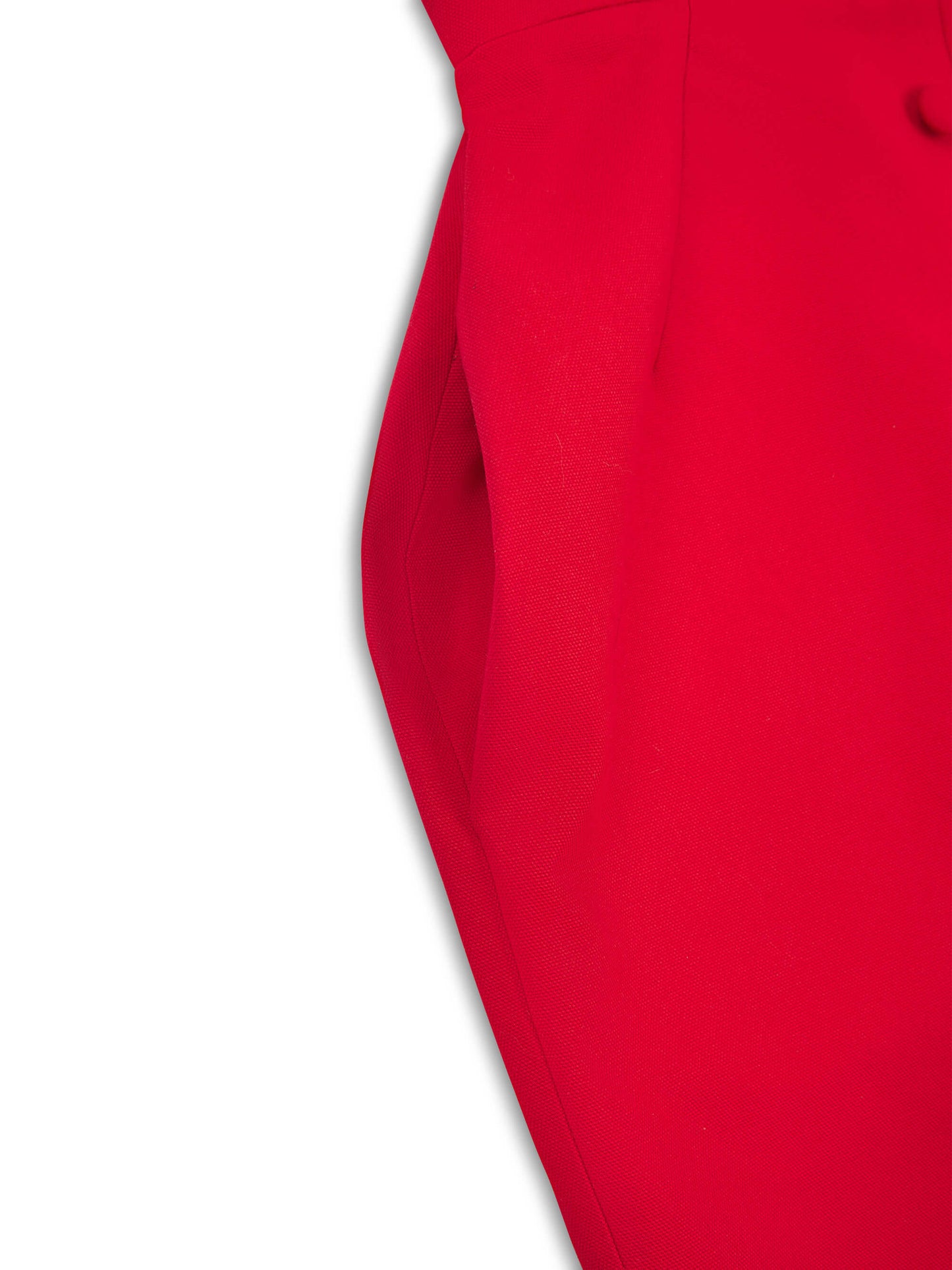 'MARILYN' EXAGGERATED SQUARE BANDEAU BUTTON DETAIL MIDI DRESS RED