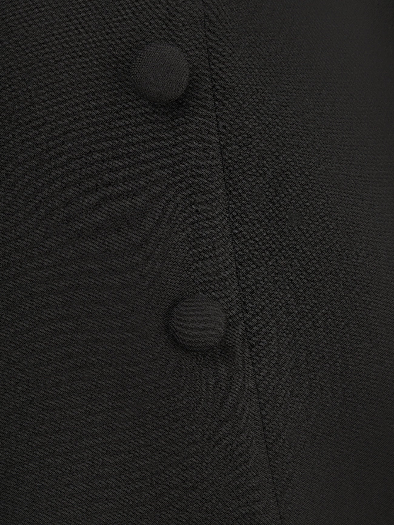 'MARILYN' EXAGGERATED SQUARE BANDEAU BUTTON DETAIL MIDI DRESS BLACK