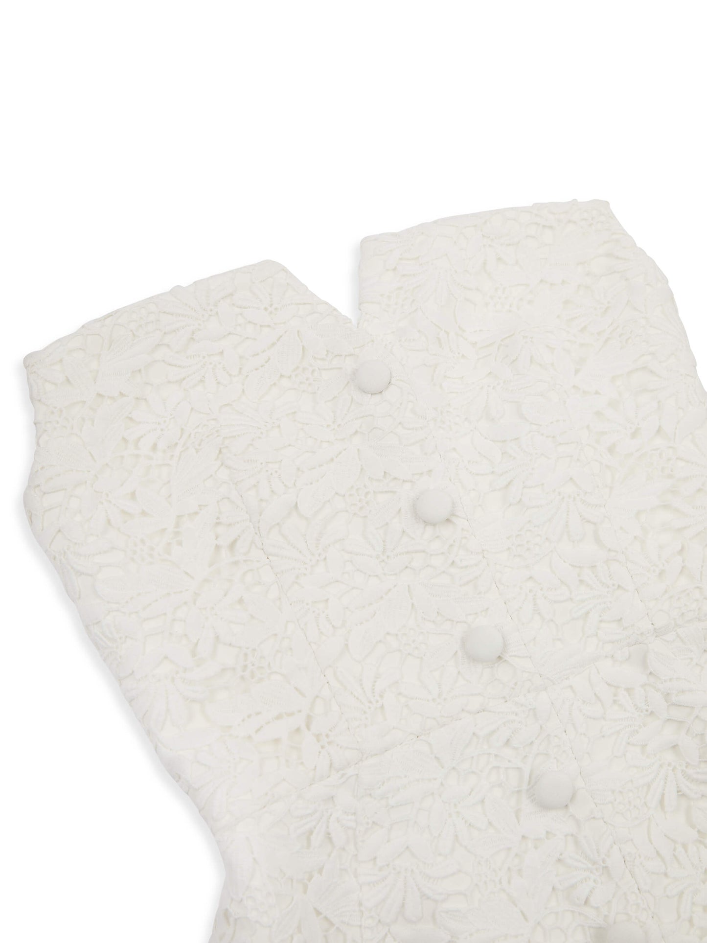 'MARILYN' EXAGGERATED SQUARE BANDEAU BUTTON DETAIL MIDI DRESS WHITE