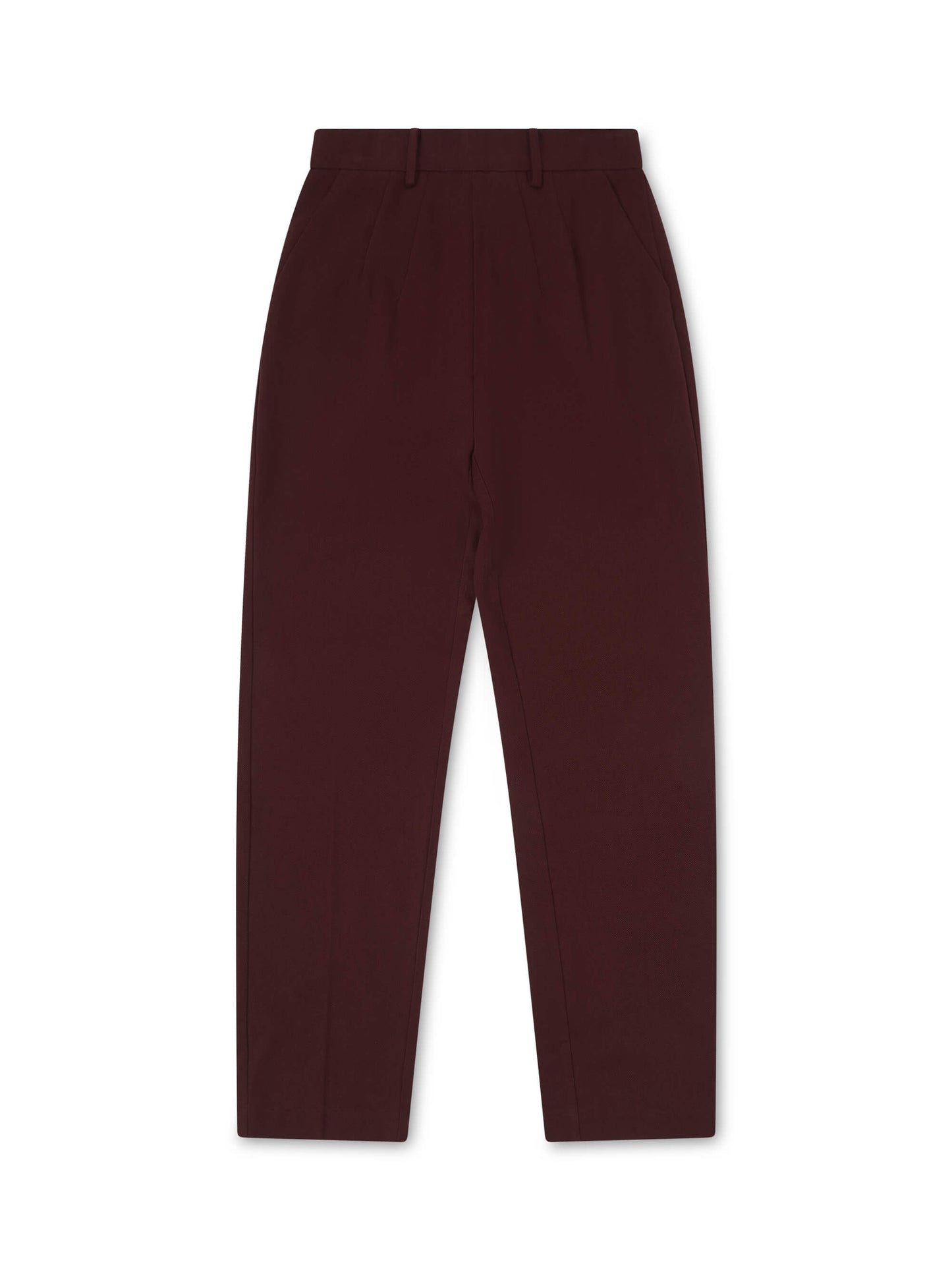 'ASTON' TAILORED CIGARETTE TROUSERS BURGUNDY