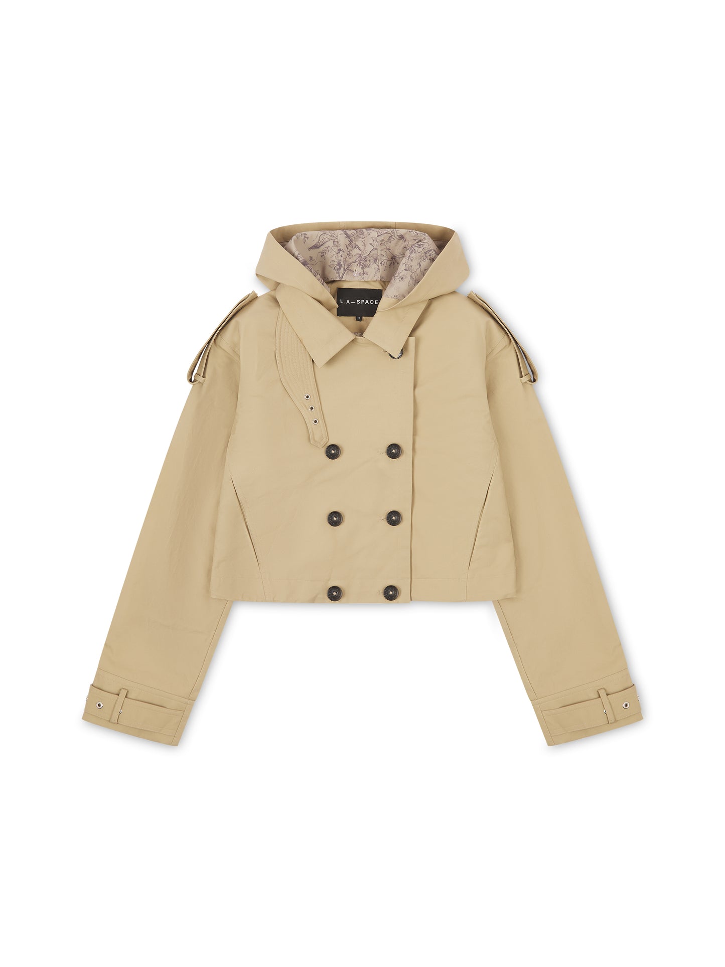 ‘VERSAILLES' SIGNATURE BOXY FIT CROPPED TRENCH JACKET CAMEL