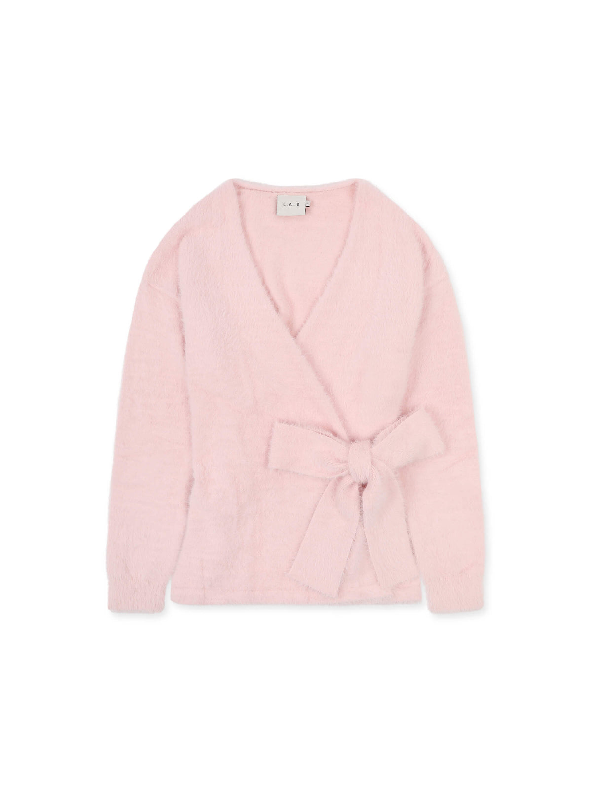 ‘POESY’ EYELASH KNITTED BALLERINA WRAP CARDIGAN PINK
