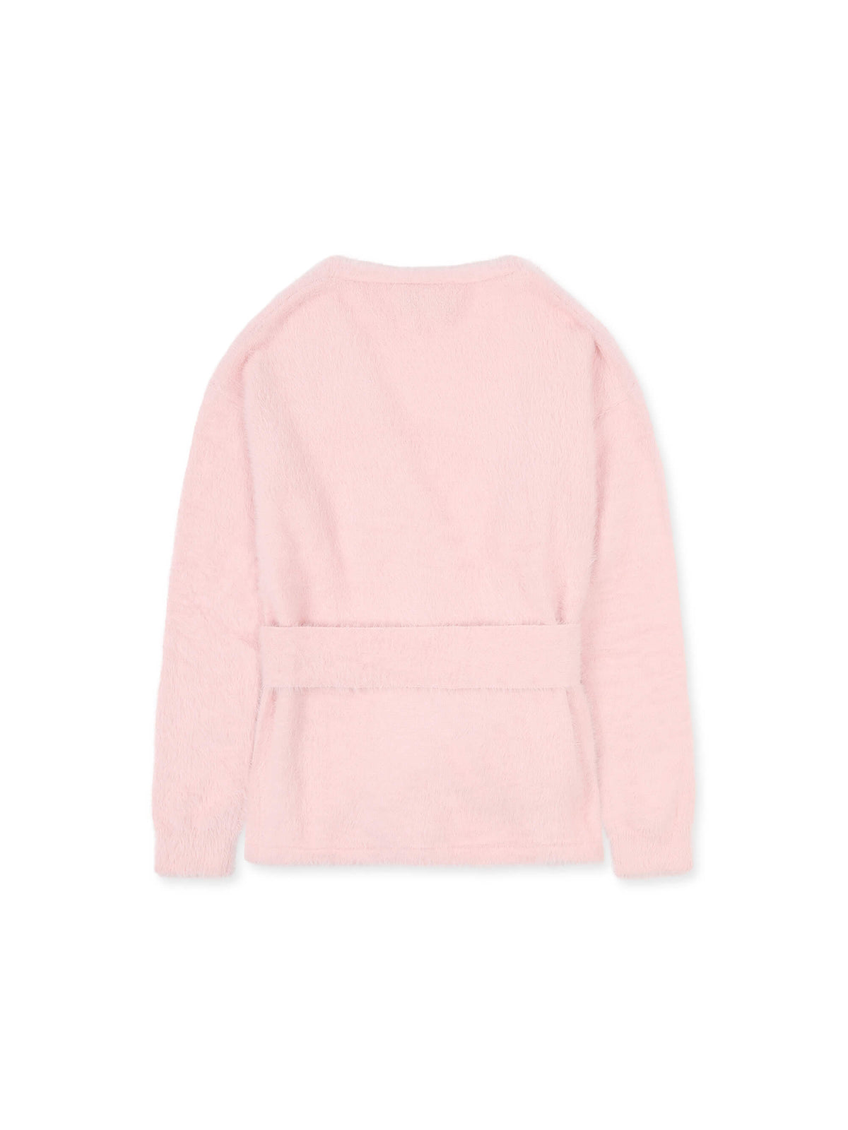 ‘POESY’ EYELASH KNITTED BALLERINA WRAP CARDIGAN PINK