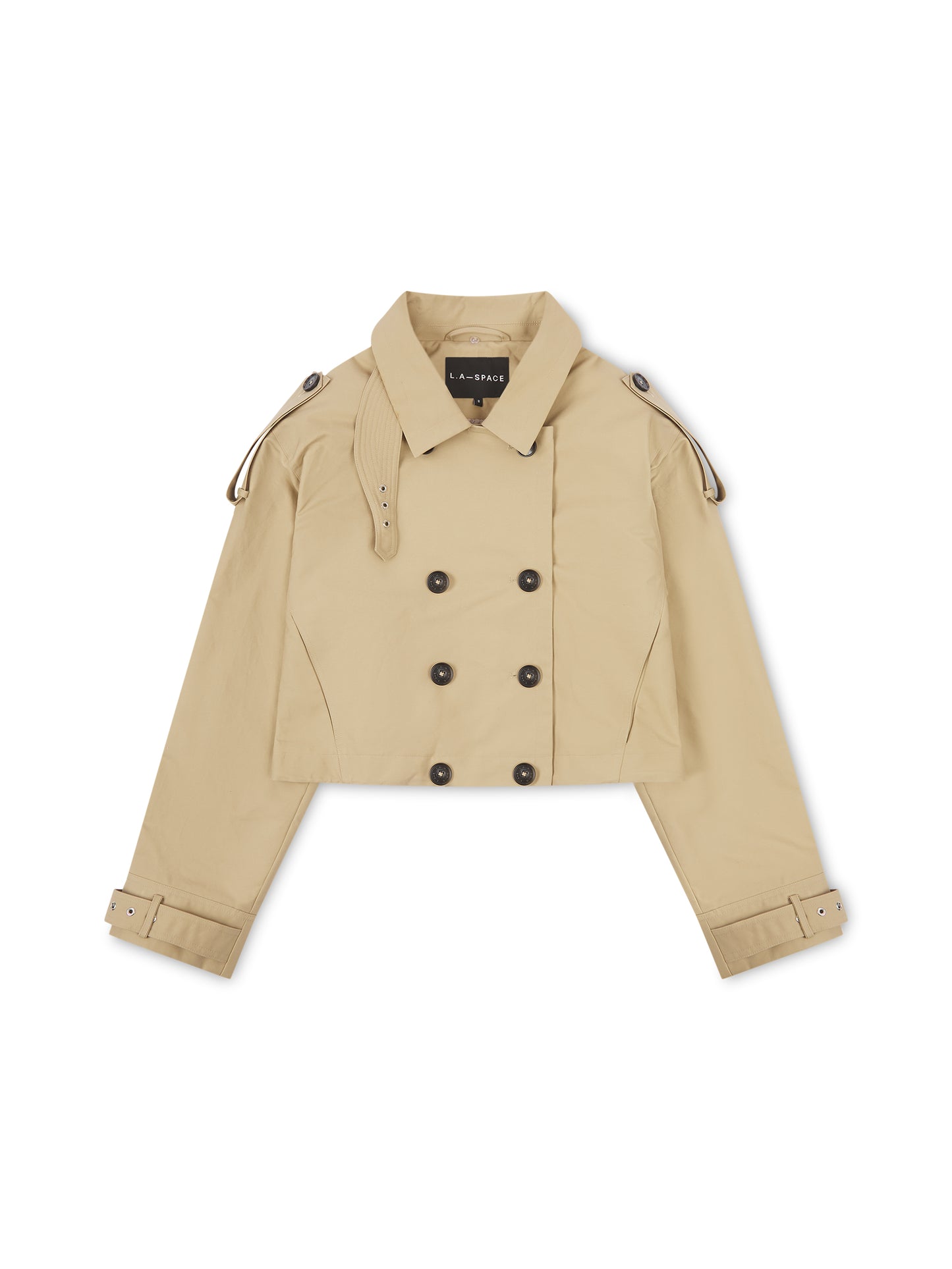 ‘VERSAILLES' SIGNATURE BOXY FIT CROPPED TRENCH JACKET CAMEL